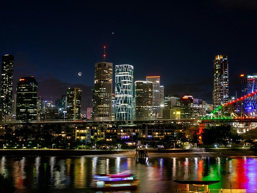 Brisbane skyline and Story Bridge at night